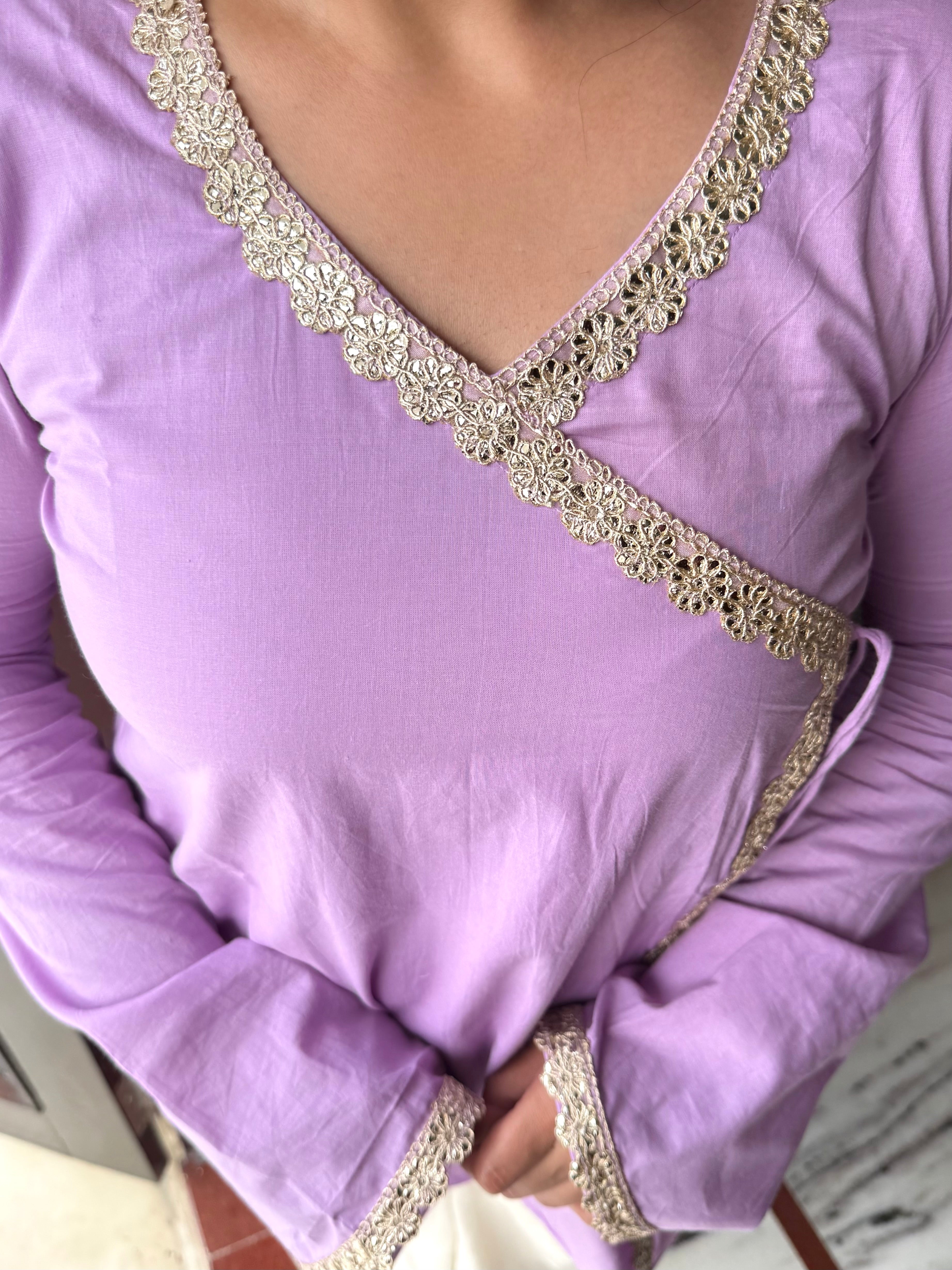 Purple Angarkha Kurti ✨