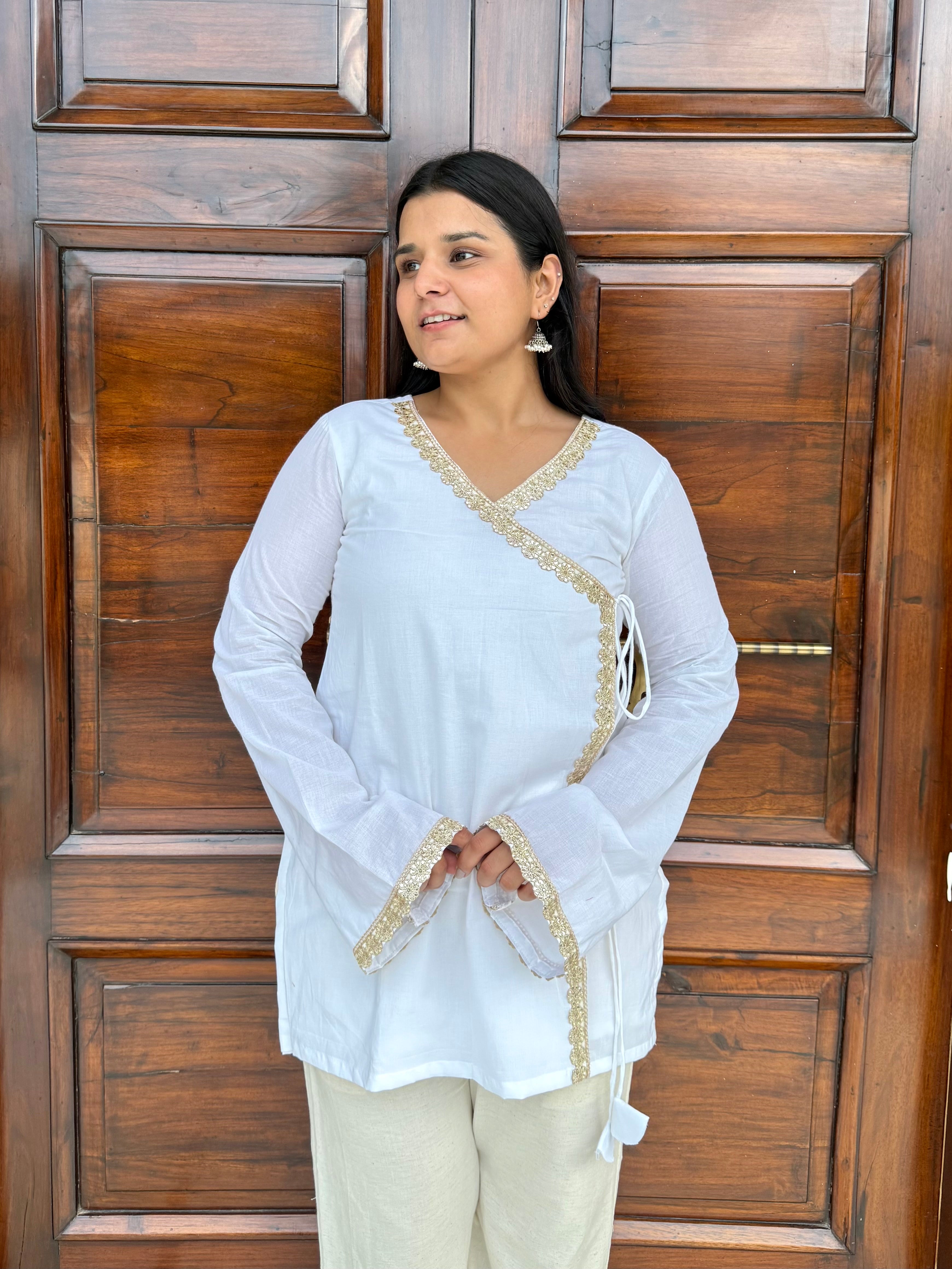 White angarkha kurti ✨