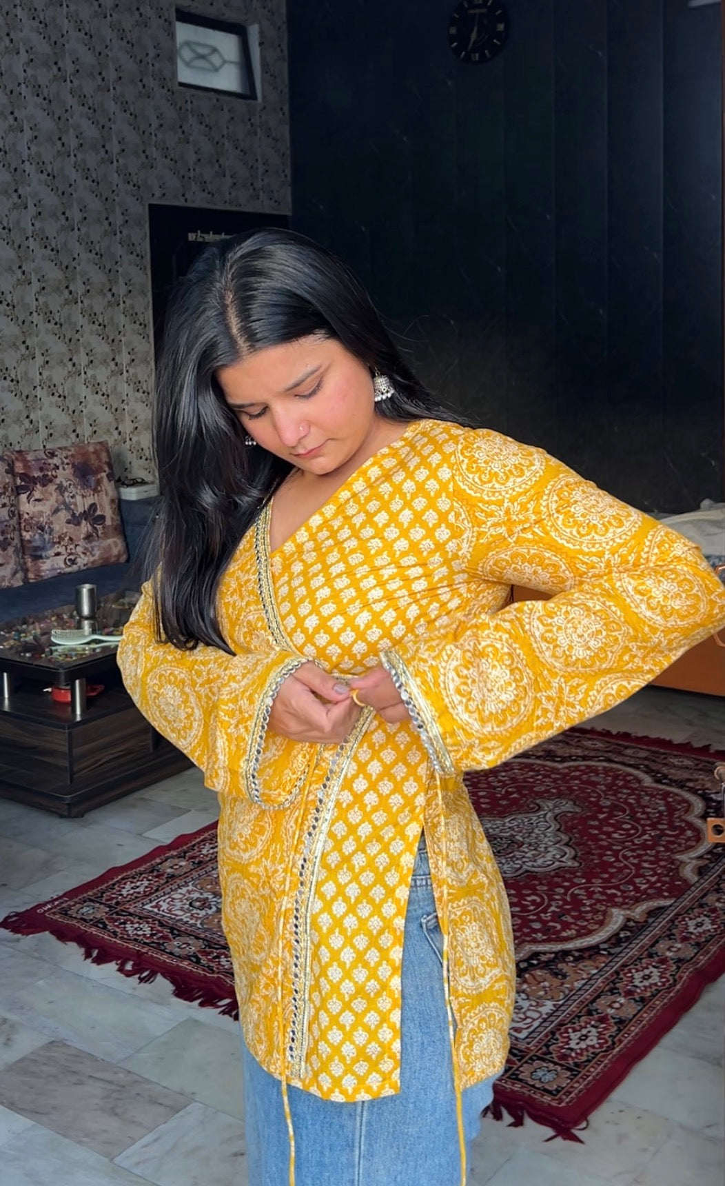 Angarkha tie up kurti