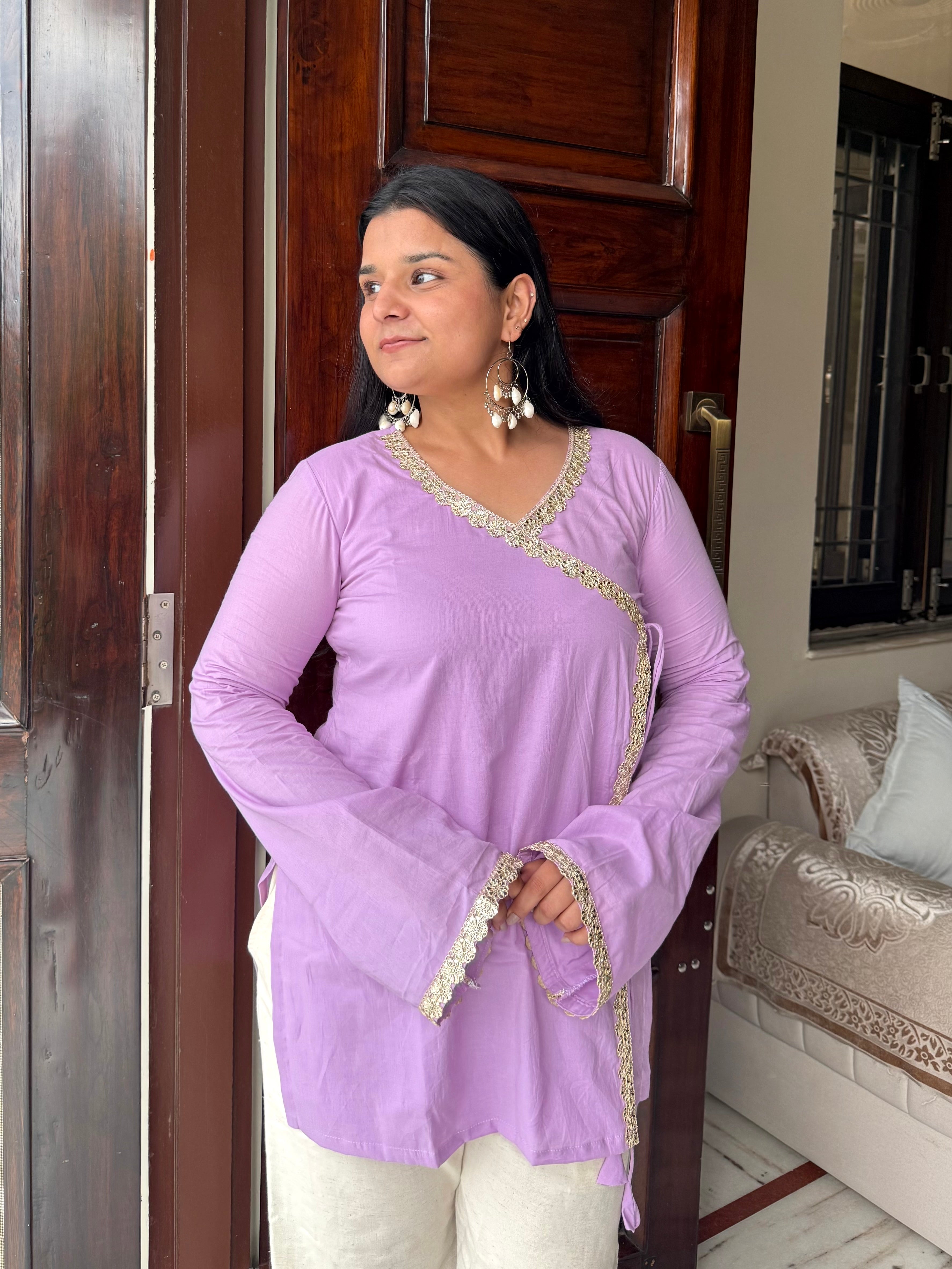 Purple Angarkha Kurti ✨