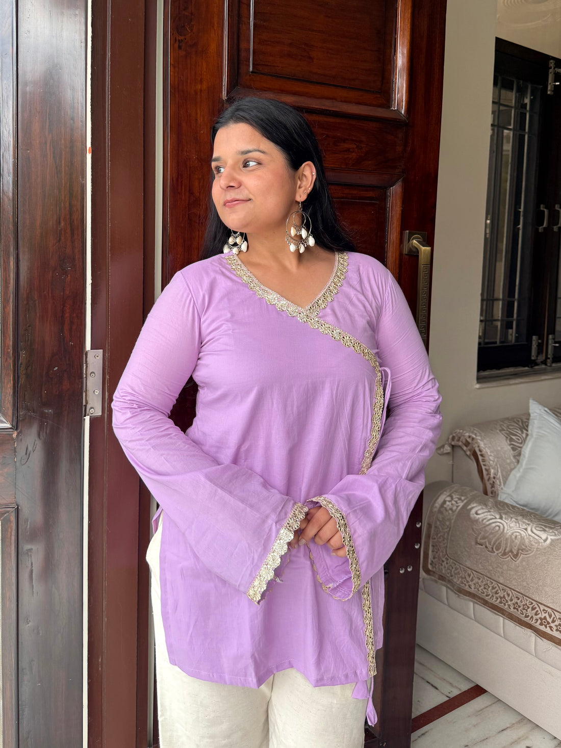 Purple Angarkha Kurti ✨