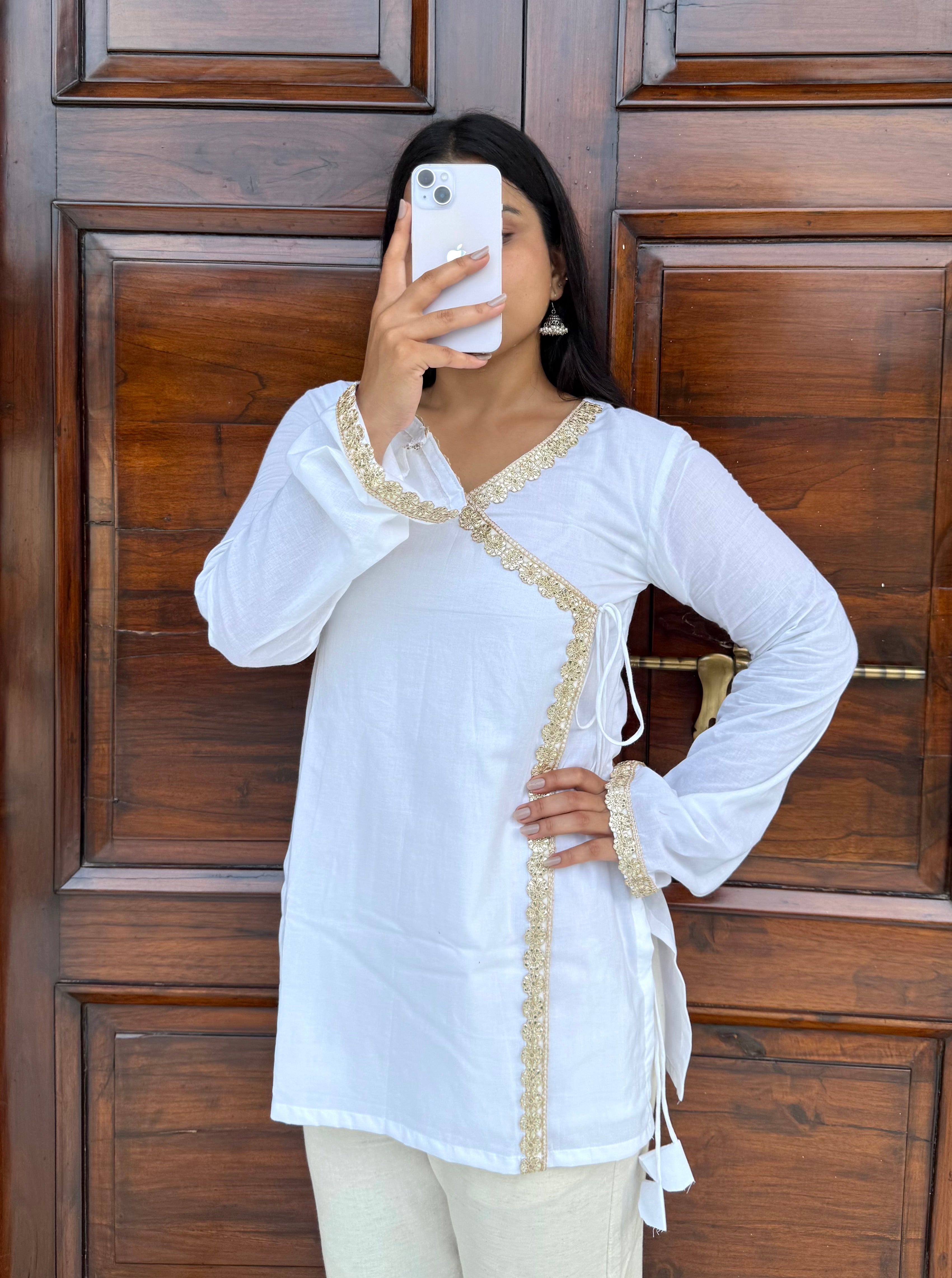 White angarkha kurti ✨