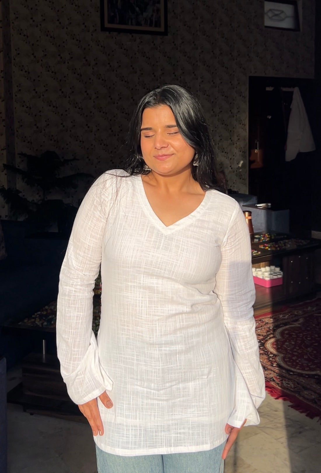 White corset back kurti 🦢🤍