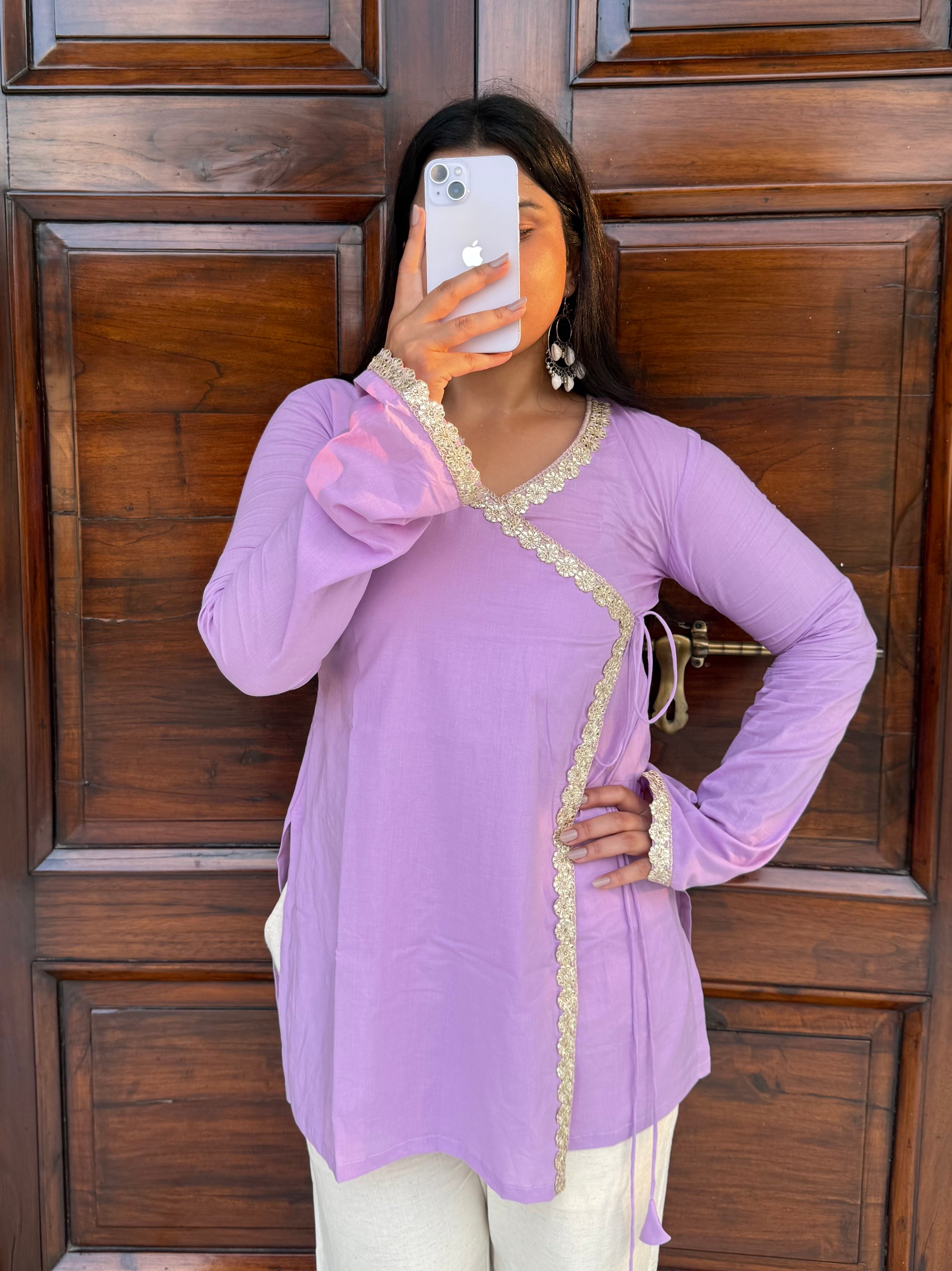 Purple Angarkha Kurti ✨