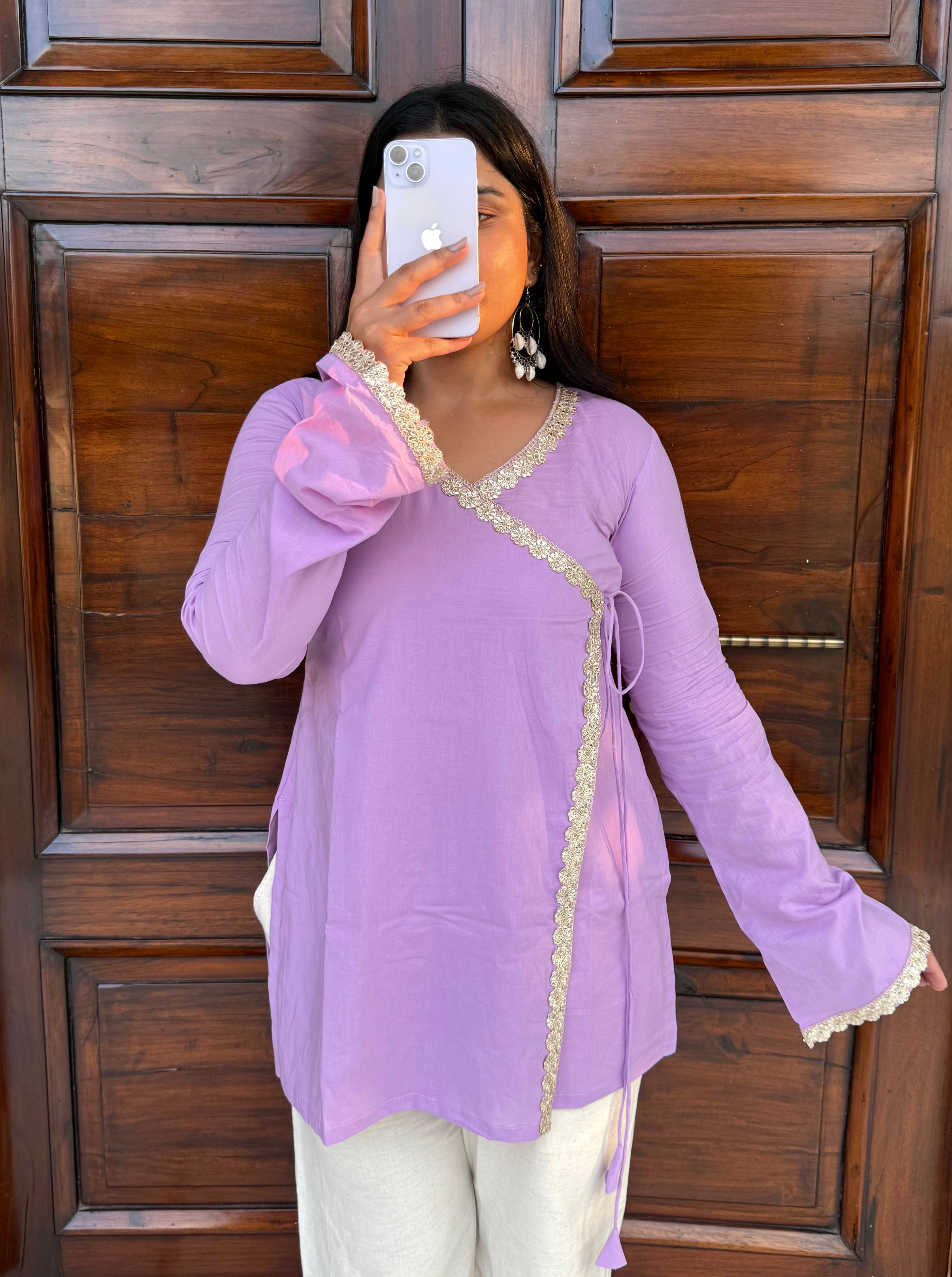 Purple Angarkha Kurti ✨