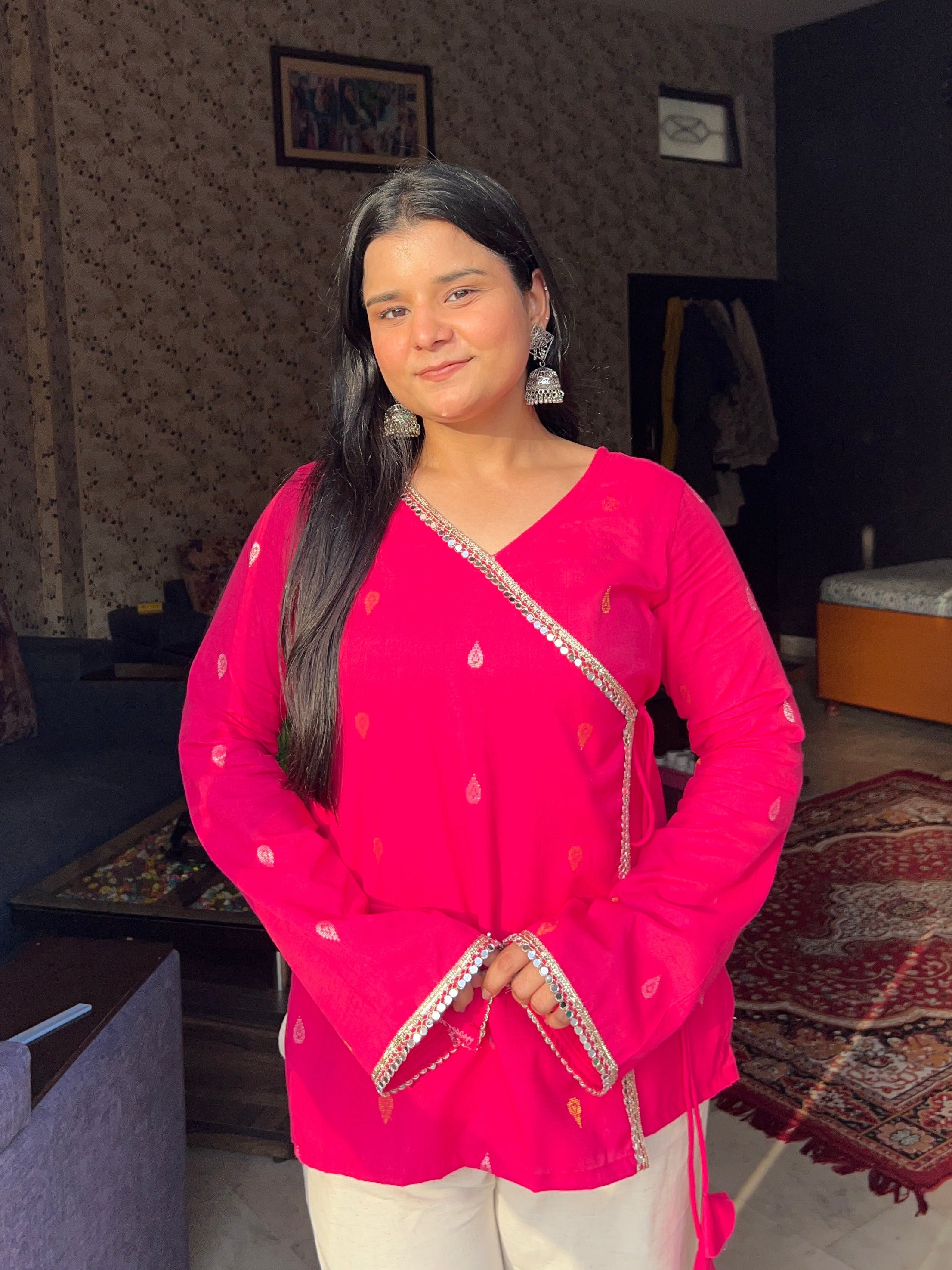Pink angarkha kurti 💕