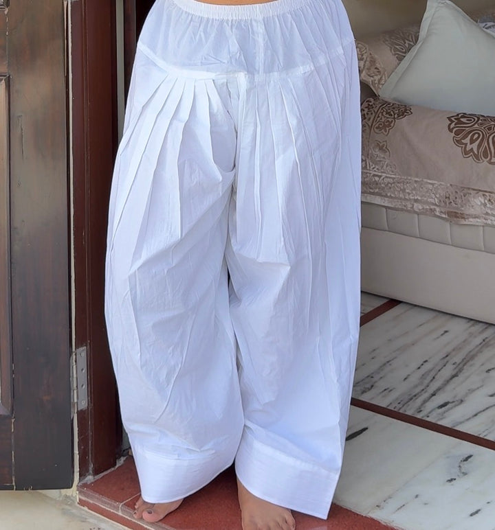Plain white Farshi Salwar