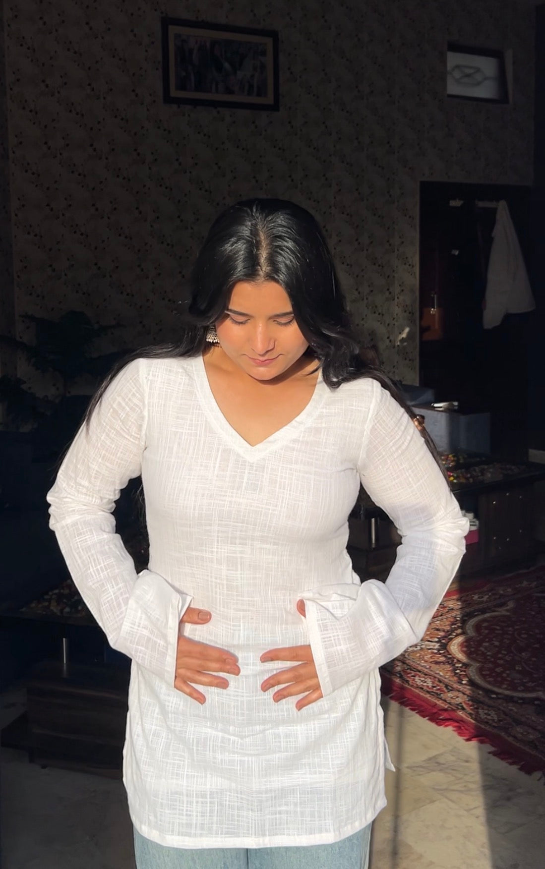 White corset back kurti 🦢🤍