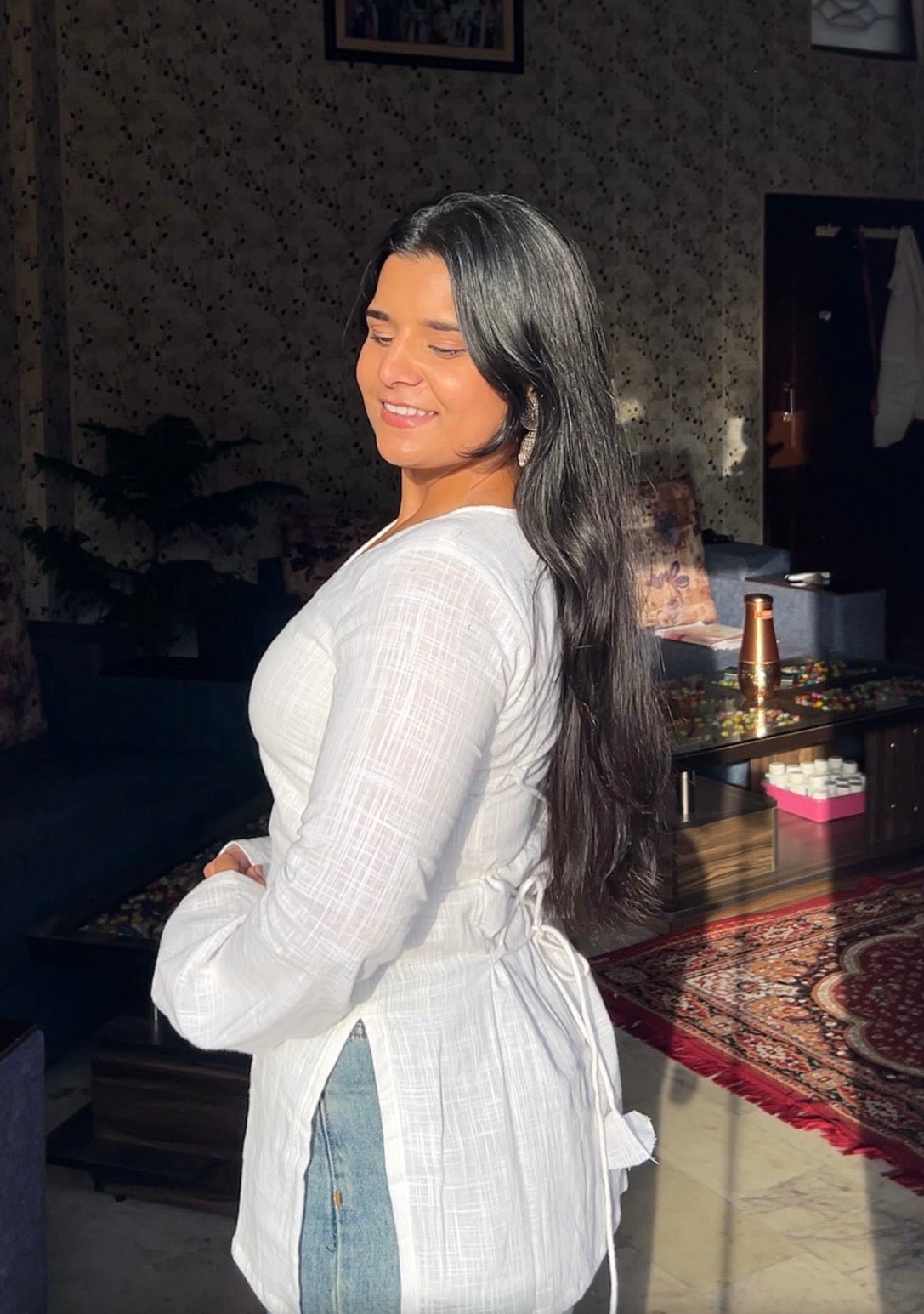 White corset back kurti 🦢🤍