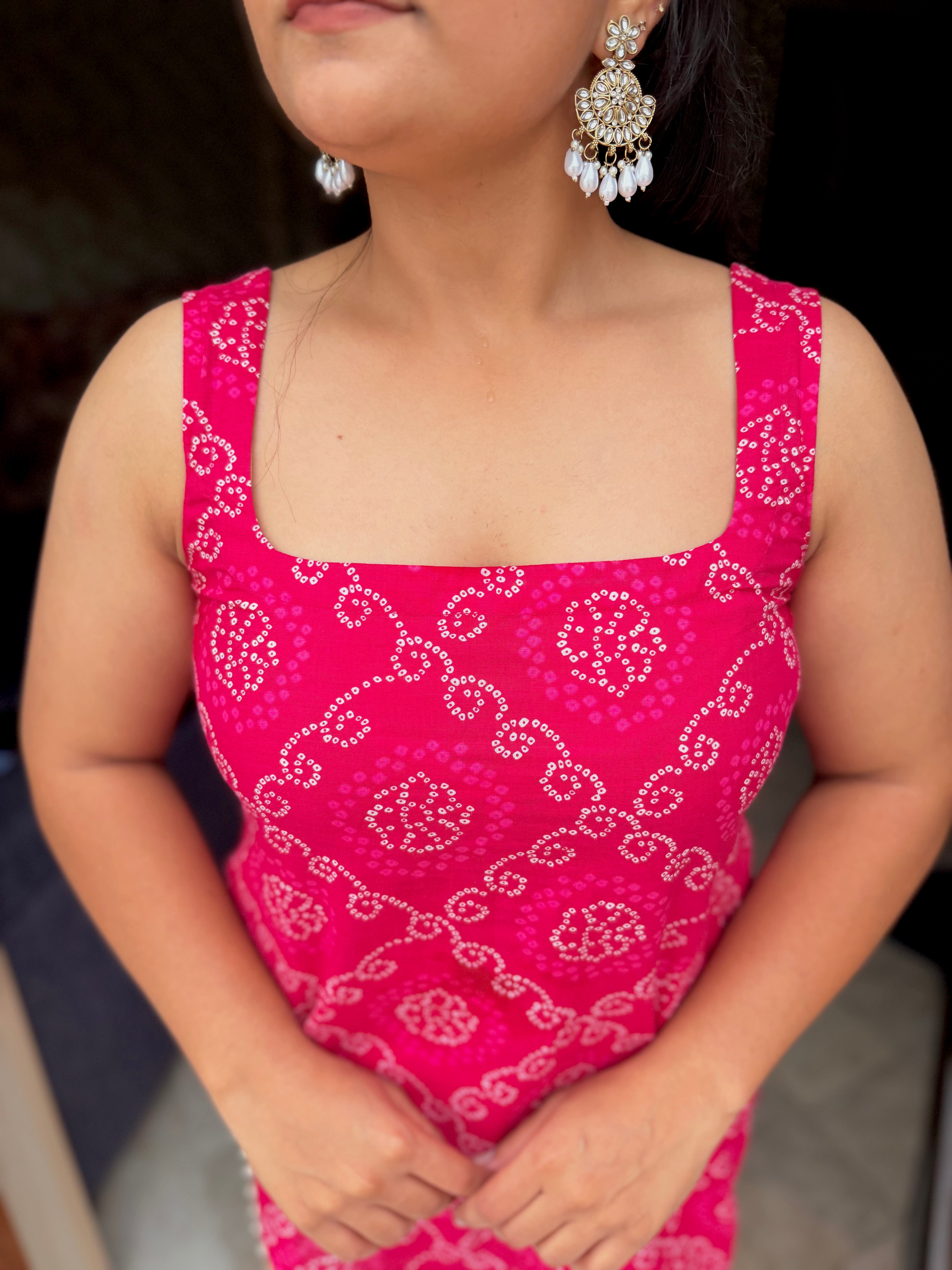 Pink bandhani kurti 💕