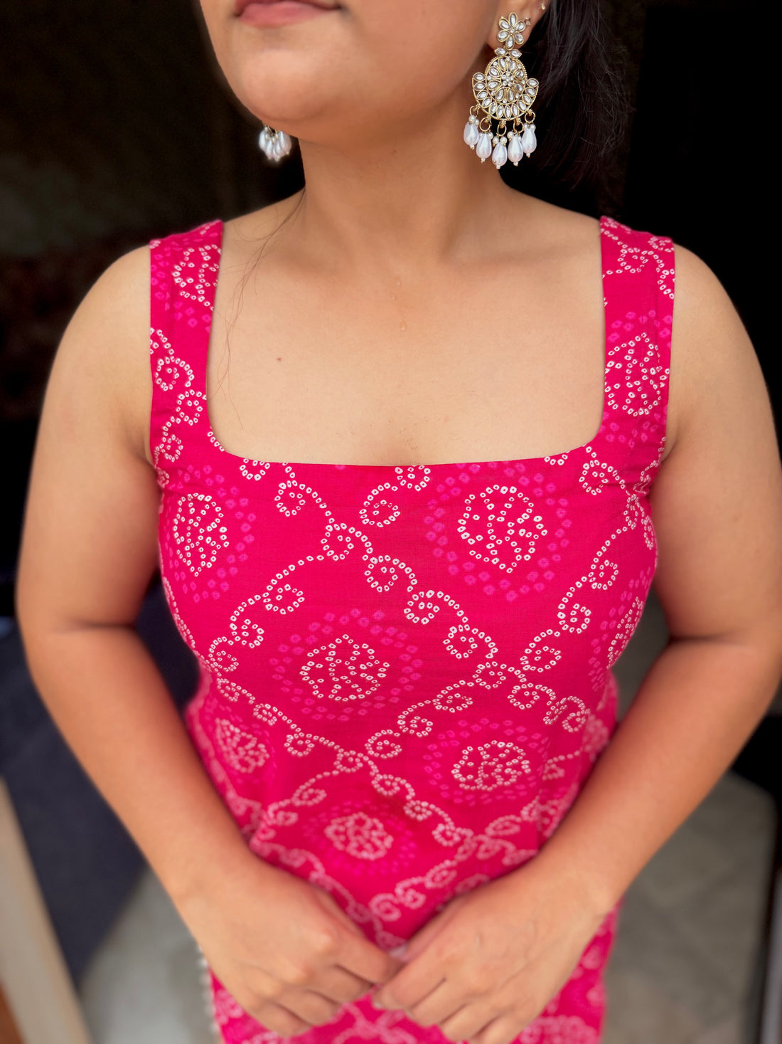 Pink bandhani kurti 💕