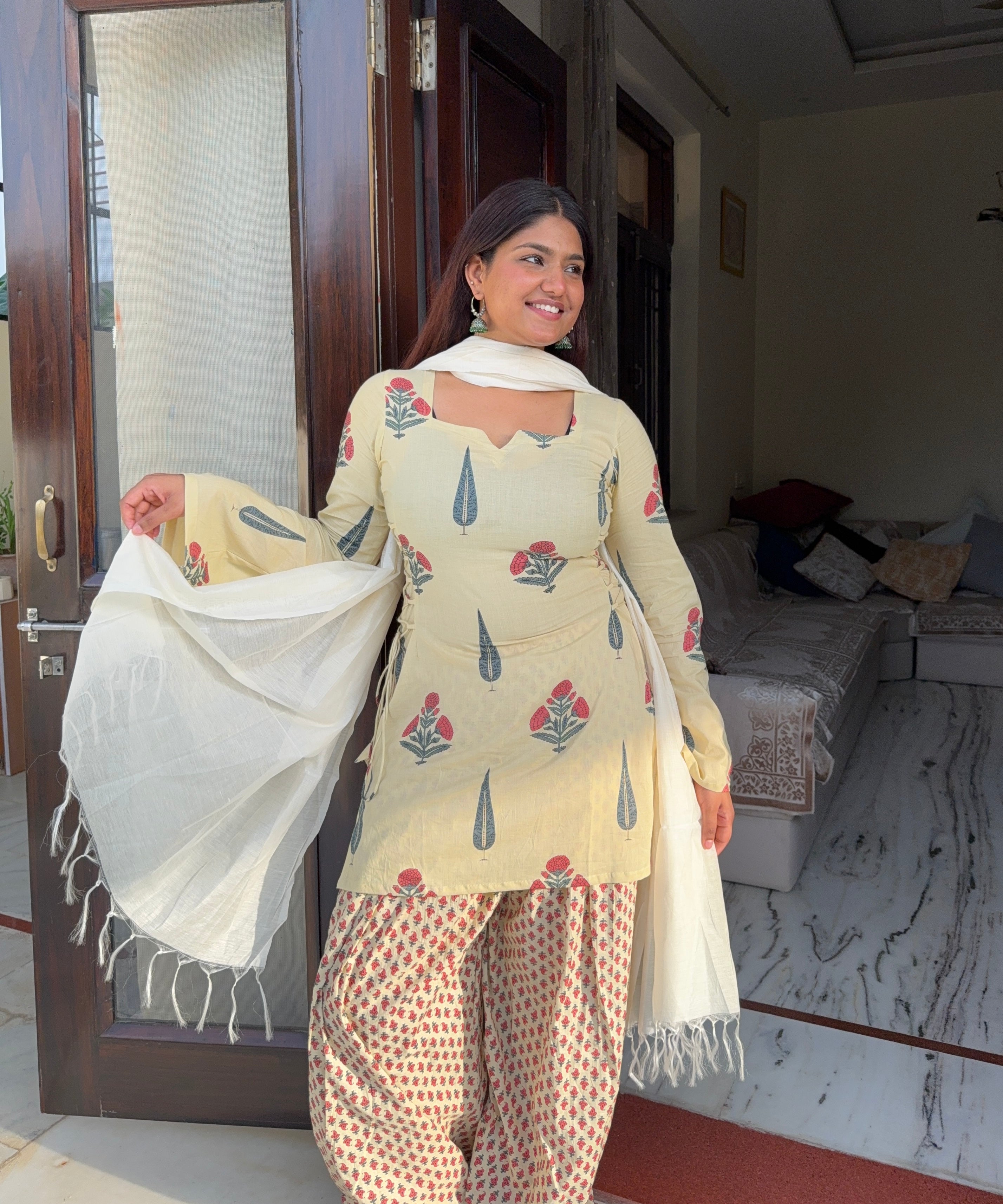 Farshi salwar set with dupatta 🤍