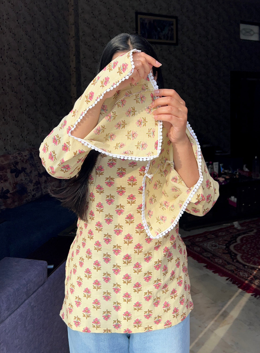 Flared sleeves kurti✨