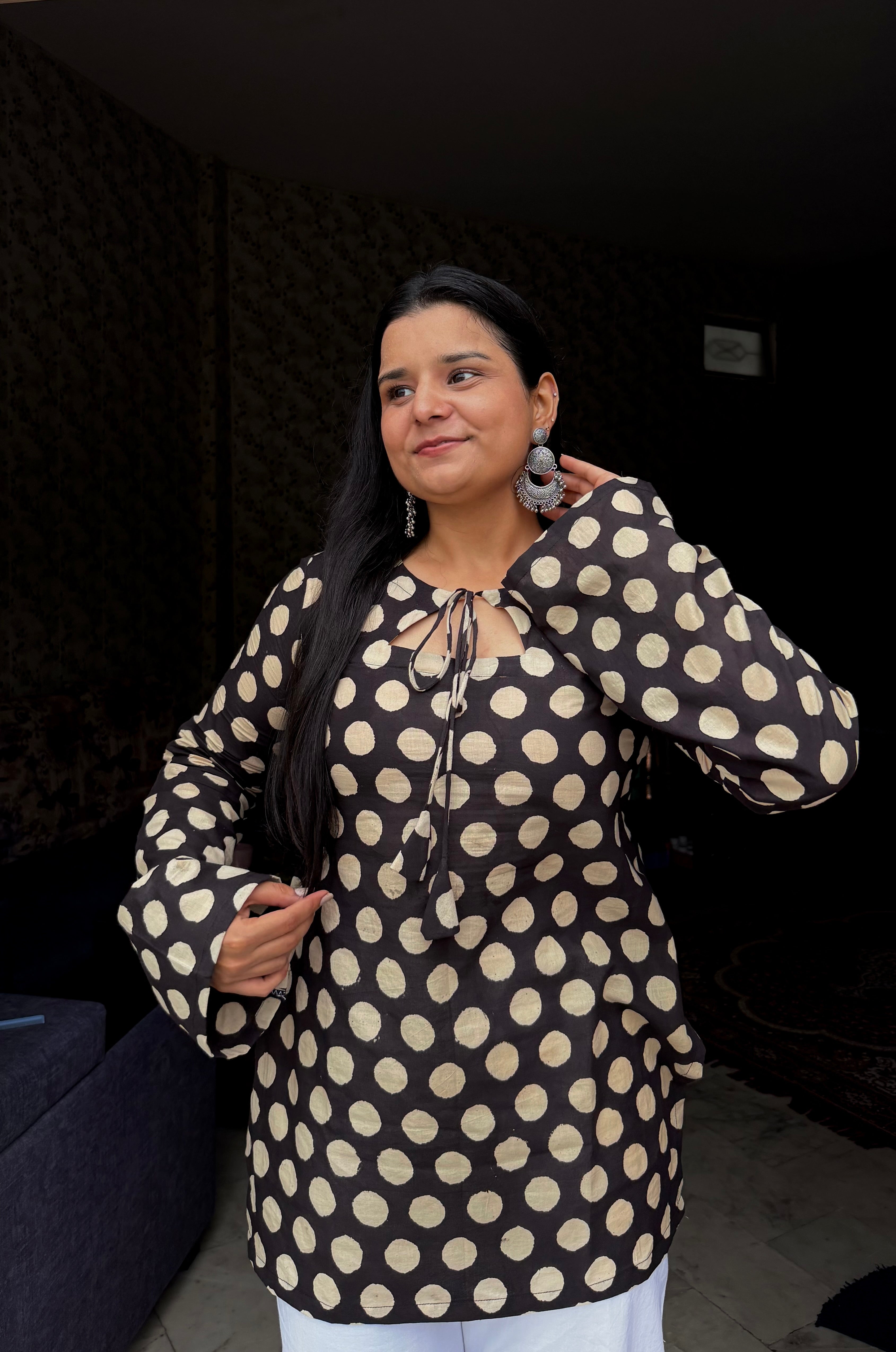 Polka dot kurti🤍