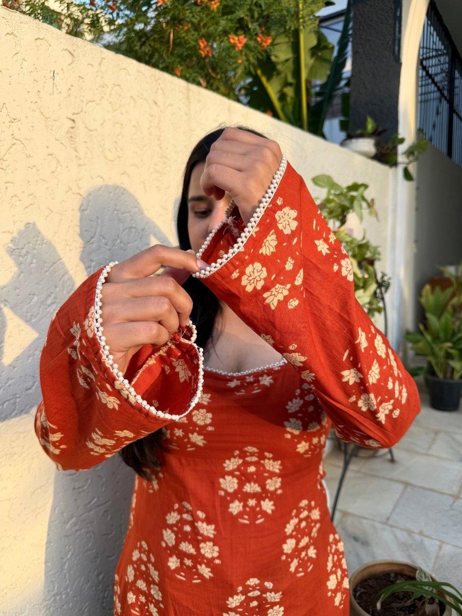 Orange corset back kurti 🧡 - Label Gulvi