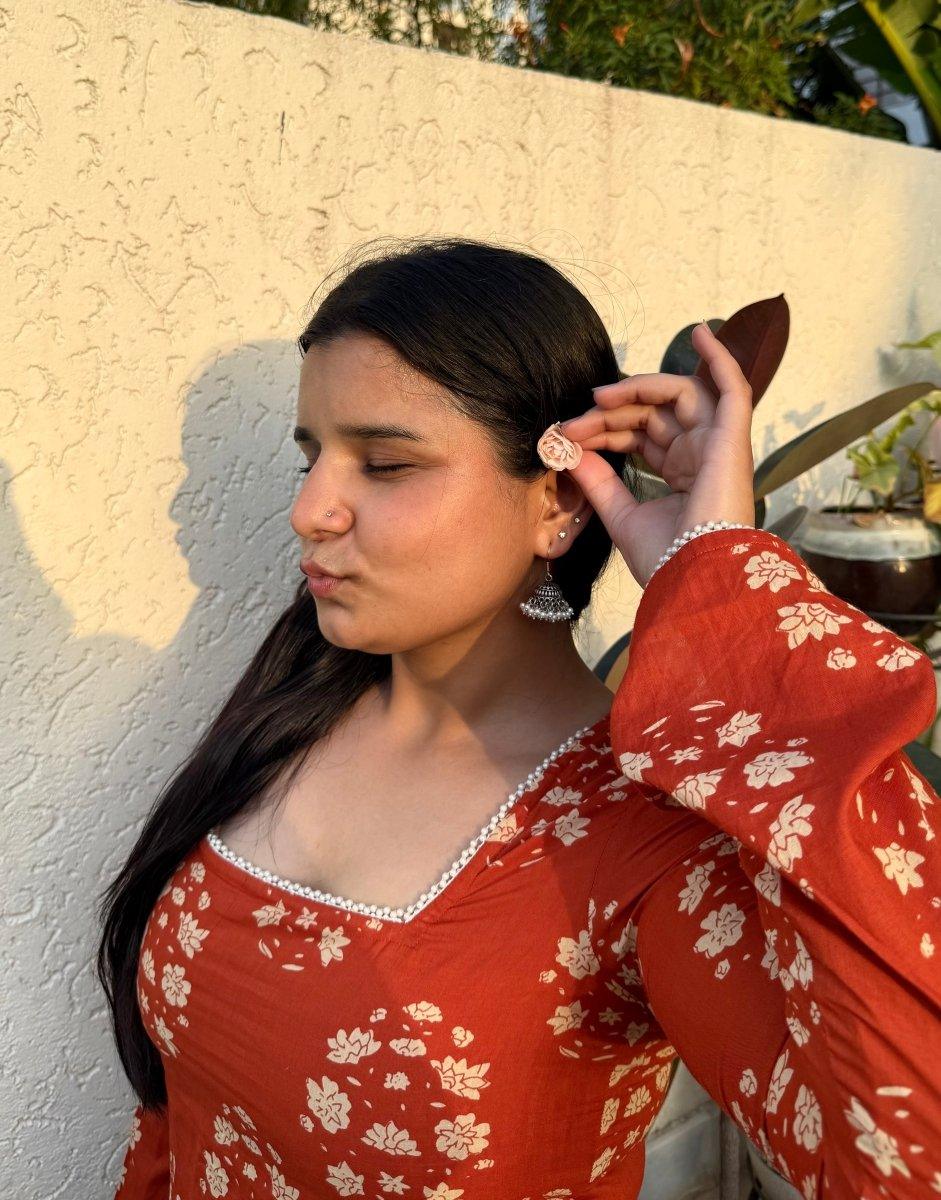 Orange corset back kurti 🧡 - Label Gulvi