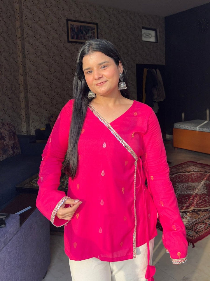 Pink angarkha kurti 💕 - Label Gulvi